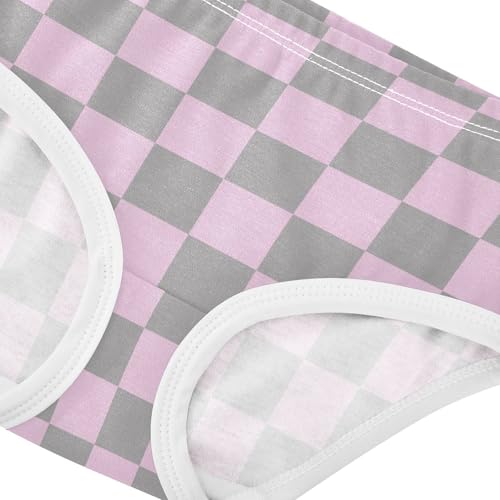 Pink and Gray Checkered Toddler Girls's Underwear 2T4