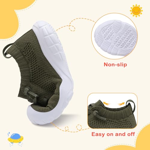 Image of LeIsfIt Toddler Shoes Boys Girls Wide Toe Box Breathable Slip-On Sneakers Kids Lightweight Barefoot Feel Shoes for Everyday Play