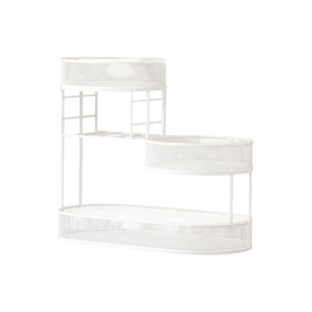 PIXZCSA Sleek 3 Tier Fruit Basket And Vegetable Rack Stand Displaying Snacks Bread And Fresh Produce Which Helps Fruit Fresher For Longer Countertop Vegetable, White, 32x17x32cm