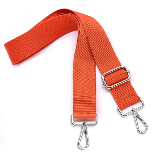 Image of S&loyoe Silver bucklePurse Straps Replacement Crossbody Bag Strap Adjustable Wide Guitar Straps for Handbags 1.5inch (A pure orange silver)