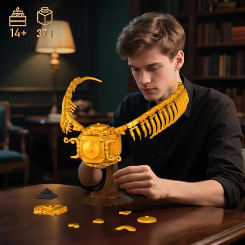 Image of Vziimo Golden Fidget Spinner Building Set, MOC Ideas Magic Golden Ball Model Kit, Creative HP Gift Toys for Teens Adults (371 PCS)