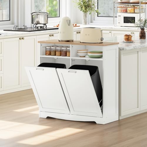 HOOBRO Double Tilt Out Trash Can Cabinet, 20 Gallon...