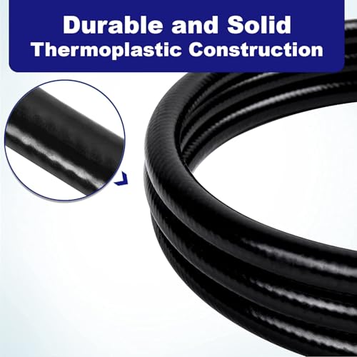 Image of Flame King 120-inch Propane Thermo Plastic Hose Assembly, 3 /8-inch ID, 3 /8-inch MPT X 1 /2-inch Female Flare, for RVs and Travel Trailers