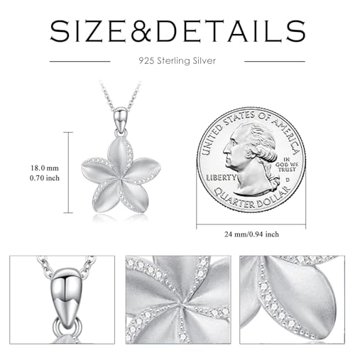 Plumeria Necklace 925 Sterling Silver Plumeria Pendant Necklace Plumeria Jewelry Gifts for Women2