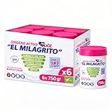 Oxígeno Activo en polvo, Quitamanchas y Blanqueador para Ropa Blanca y de color, Antical alarga la vida de la lavadora, Elimina el mal olor de la ropa, Contiene 6 unidades de 750 gr