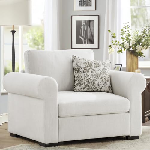 Sillón grande plegable lino color marfil