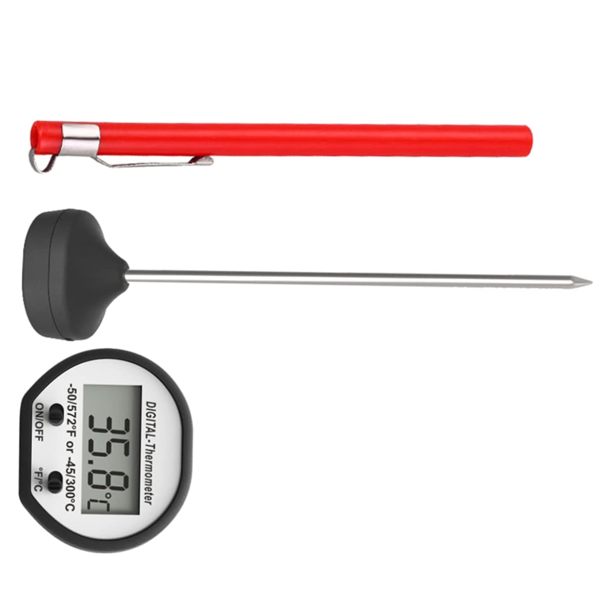MAGICLULU 3pezzi Termometro Elettronico Per Alimenti Strumento Di Cottura Preciso Per Cucina e Barbecue Facile Da Usare Design Compatto Con Copertura Misurazione Rapida e Affidabile Per