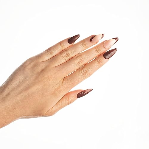 Nail HQ Press On Nails - Almond Chocolate Envy Nails, 24 Durable Glossy Finish False Nails for Salon-Quality Manicure at Home - Image 4