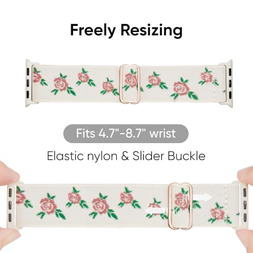 Image of 4 Pack Stretchy Solo Loop Compatible with Apple Watch Bands 38mm 40mm 41mm 42mm 44mm 45mm 46mm 49mm Women Men, Sport Nylon Elastic Straps Wristbands for iWatch Series 11 10 9 8 7 6 5 4 11 Ultra /SE 3 2