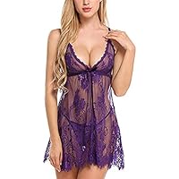 Tenue Sexy Femme Érotique Hot Porte Jartelle Ensemble Tenu Body Dentelle Nuisette String Sous-Vêtements Robe Erotique Sous Vetement Woman Tenues Élégante Lingerie Ouverte Très Coquine,Violet,XXL