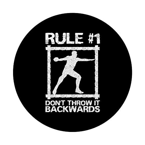 Discus Throw Player Disc Throwing Track And Field Sports PopSockets Swappable PopGrip, Black - Image 3