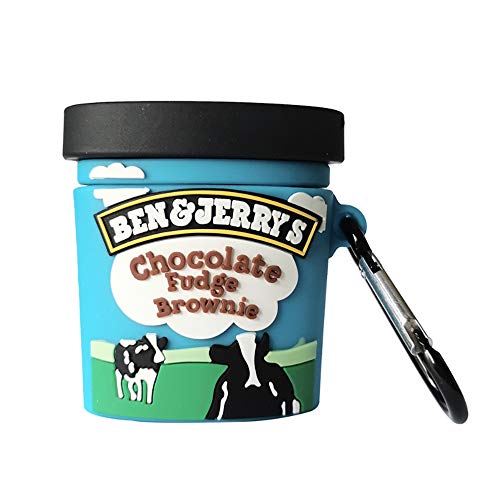 Funda AirPods 1/2 Helado Ben Jerry, niños Adolescentes Chicas Mujeres Silicona Cover para Funda...