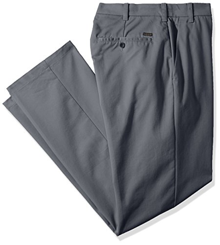 IZOD Men's Big and Tall Advantage Performance Flat Front Straight Fit Chino Pant, Smoked Pearl, 46W X 32L