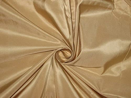 Tissu taffetas pure soie beige doré 152,4 cm pour structurer vos robes de bal sans s'affaisser