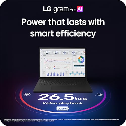 Image of LG gram Pro 17-inch Thin and Lightweight Dual AI Touchscreen Laptop Computer, Copilot+ PC, Intel Core Ultra 7 355 Processor, Windows 11 Home, 32GB RAM, 1TB SSD - Obsidian Black