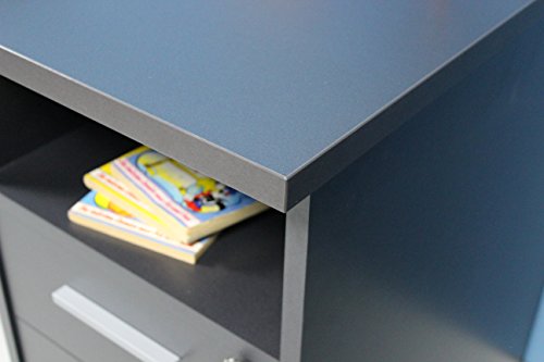 Germania Computertisch 484 | In Anthrazit | Mit 1 Auszug, 2 regalfächer, 1 Ablage, 1 Tür, 3 Schub davon 1 abschließbar | 4841-58 - 0484-58 Germania Computertisch 484 | In Anthrazit | Mit 1 Auszug, 2 regalfächer, 1 Ablage, 1 Tür, 3 Schub davon 1 abschließbar | 4841-58