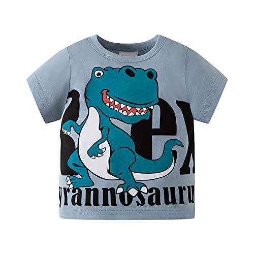 Boys Girls Cute Shirt Cotton Toddler Kids Graphic T-Shirt Dinosaur Print Tees Summer Clothes Short Sleeve Crewneck Top
