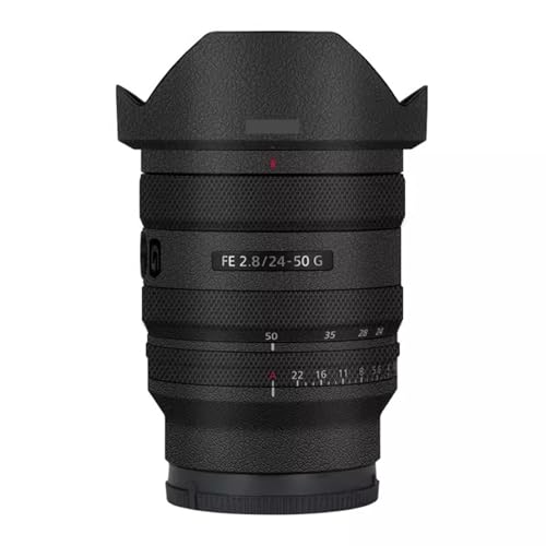 Skin pour objectif Sony FE 24-50 mm F2.8 G en cuir noir anti-rayures