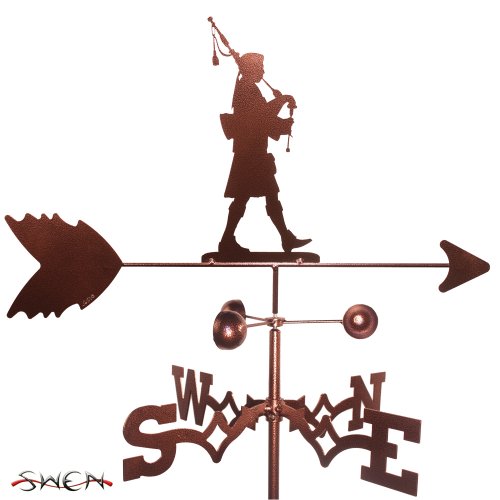SWEN Products Scottish Bag Pipe Player Bagpiper Flat Post Mount Weathervane ~New~