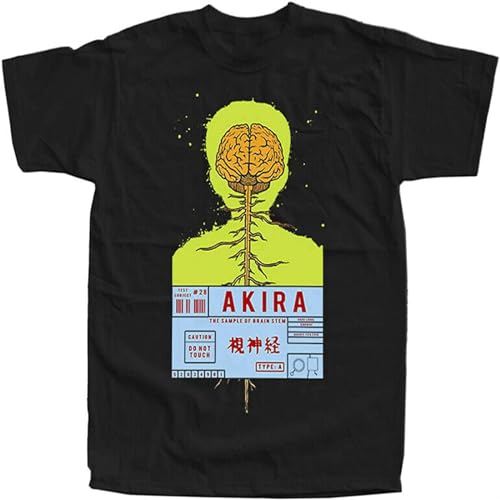 Akira V1 - Camiseta de manga japonesa para hombre, Negro, XL