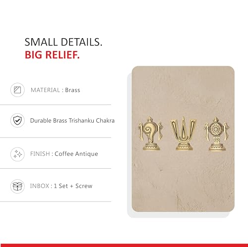 Image of Antique Brass Finish Naama Shape Door Hanging | Decorative Wall & Door Accent for Home Entrance | Traditional Indian Door Decor | Pooja Room, Main Door, Temple & Festive Decoration
