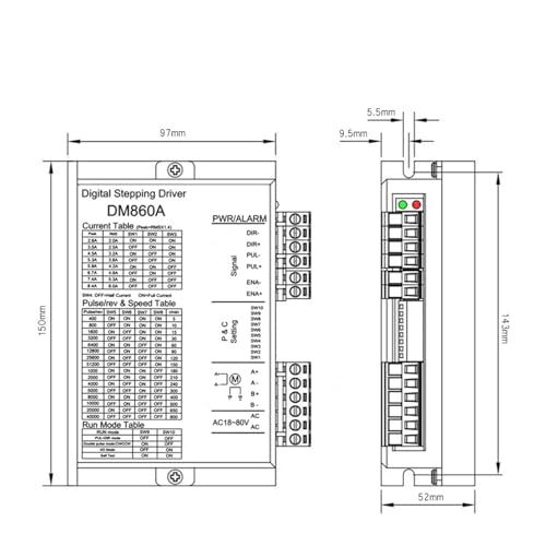 Pilote de moteur DM860A pour automatisation et commande numérique Nema34