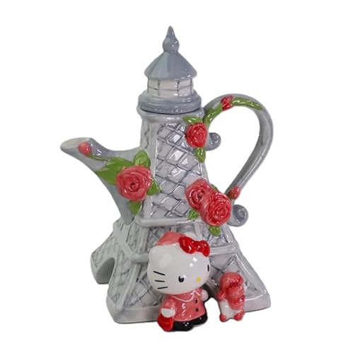 Blue Sky Clayworks Hello Kitty Bonjour Paris Teapot, Home & Kitchen Accessories, Ceramic, 24066