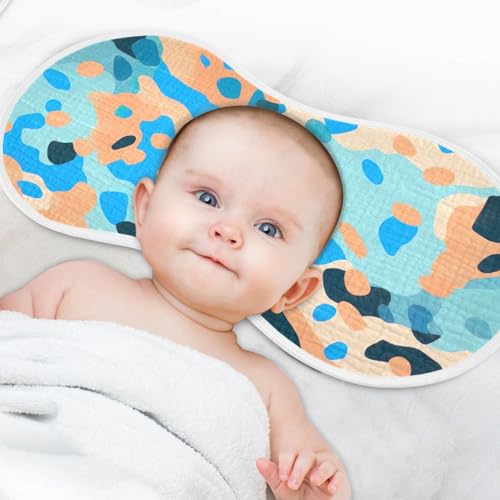2 Pack Baby Burp Cloths, Soft Absorbent Burping Cloths for Babies, Cotton Milk Spit Up Rags, Large Size for Newborns, Baby Boys and Girls (Blue Leopard Print) 6