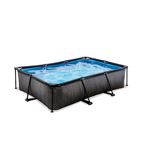 EXIT Toys Black Wood Pool - 300x200x65cm - Rechteckiger, Kompakter...