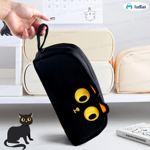 Image of FunBlast Pencil Pouch for Girls - Capybara Pouch for Girl, Multipurpose Zipper Pouch, Aesthetic Pouch for Girl, Kawaii Pencil Case, Cute Pouches for Girls, Return Gift for Kids (Black)