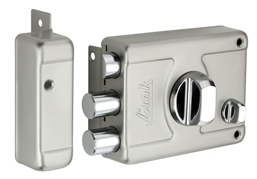 Image of Link Thunderfist Rim Lock for Door | Double Action Movement with 1 Lac Cycle Tested for Home, Office, Hotel Door | Heavy Duty Lock with Latch One Side Key, 3 Brass Key, SS Finish | 10 Years Warranty