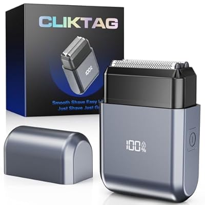 CLIKTAG Mini Electric Foil Shaver for Men - Por...