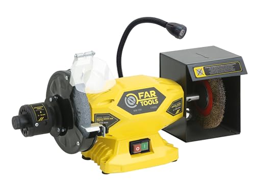 Fartools 110255 Touret à meuler 450 W Diamètre 150 mm Diamètre 2 150 Jaune