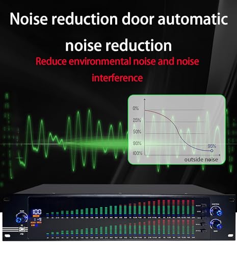 Ecualizador digital profesional de 31 bandas, reducción de ruido, 10 efectos preestablecidos guardables, indicador de nivel estéreo, sistema de sonido profesional, equipo para karaoke (Tamaño: EQ-777S) miniatura 3