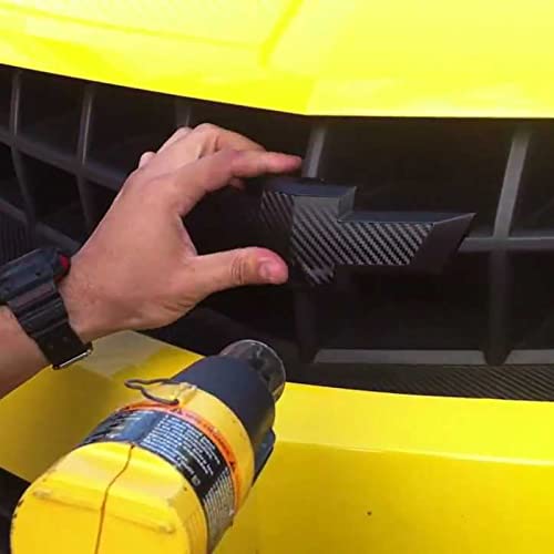 2Pcs 5"X10" Burgundy 3D Carbon Fiber Textured Vinyl Wrap Compatible With Chevy Bowtie Emblem Overlay Matte Sticker Sheet Film Decal Front Rear Free Tool Kit #TOP6