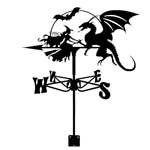Girouette en acier inoxydable style rétro avec motif dragon pour la cour