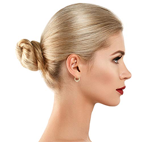 Image of AVORA Gold Heart Creole Hoop Earrings - 10K 3-Tone or 14K /10K Yellow Gold