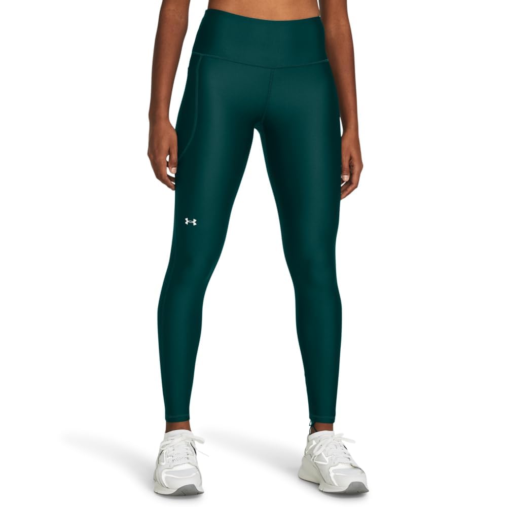 Under Armour Damen HeatGear Armour High No-Slip Waistband Pocketed Leggings, (449) Hydro Teal/White, XX-Large
