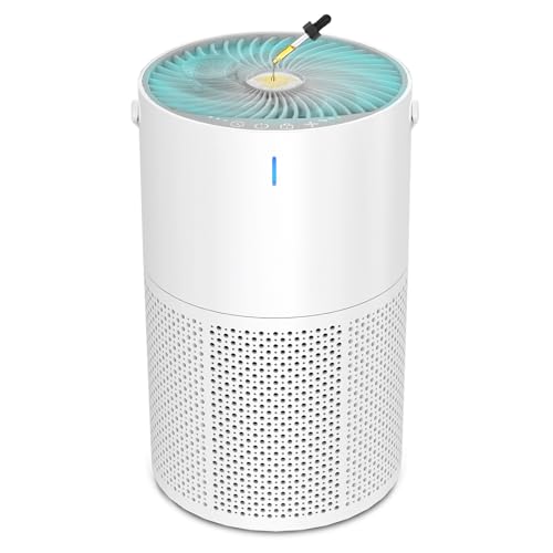 Focenat Purificatore d'Aria con Filtro HEPA,Depuratore aria,Purificatore aria,Air purifier,Sensore Intelligente,con Spugna Aromatica,Purificatore d'Aria per Allergie,per Camera Letto,Bagno,Soggiorno