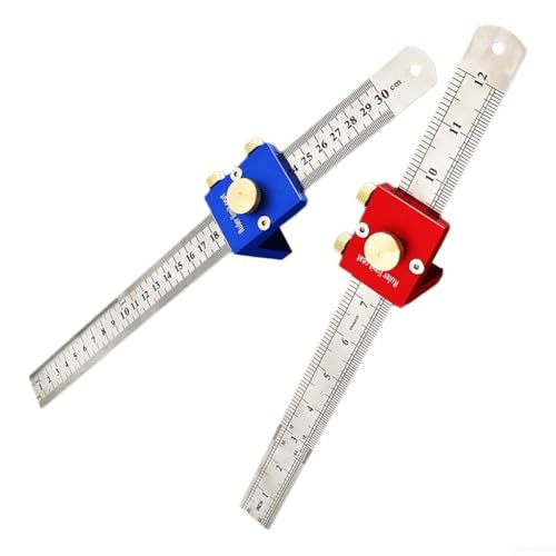 Zilimontt 30cm/12 Inch Scribing Ruler Adjustable 90 Degrees Measuring Tool with Sliding Stop for Woodworking, Metalworking and DIY Projects(red) - Image 9