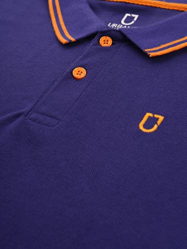 Image of Urbano Fashion Men's Solid Slim Fit Half Sleeve Cotton Polo T-Shirt