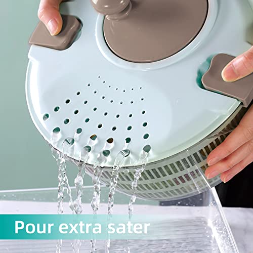 March 10Th Salad Spinner Large Lettuce Spinner Vegetable Dryer Blue 4.2L, Vegetable Spinner Dryer Spinning Colander Vegetable Spinner Lettuce Dryer Spinner Easy To Clean Salad Spinners #TOP4