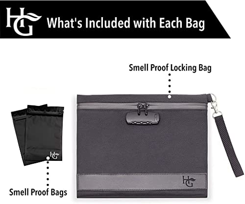 Herb Guard Smell Proof Bag With Built-In Combo Lock (12X10 Inches, Holds 3 Ounces) - Comes With 2 Resealable Bags To Keep Contents Fresh #TOP1