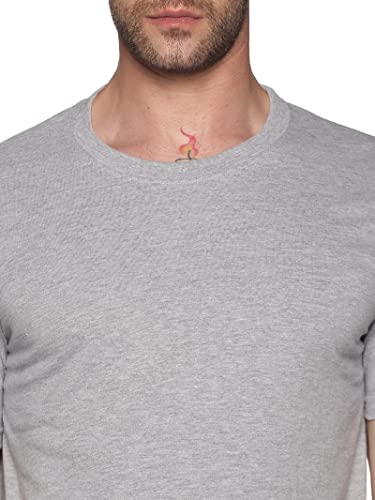 Image of Solid Men Round Neck White T-Shirt
