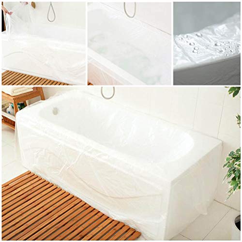 image for Odowalker 10 Pack Disposable Bathtub Cover Liner Film Large Size (102 