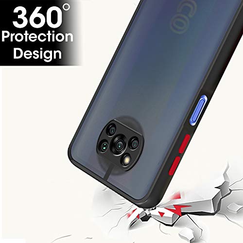 Image of TheGiftKart Back Cover Case for Poco X3 Pro /Poco X3 (Hybrid TPU & PC | Smoked Back | Black Bumper)