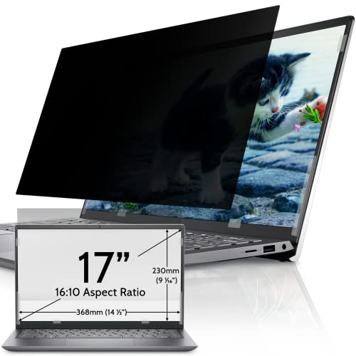 IPROKKO 17 Inch Laptop Privacy Screen Filter with Anti Blue Light Glare for HP Dell Acer Lenovo ThinkPad Asus Latitude Pavilion - 16:10 Aspect Removable Monitor Shield