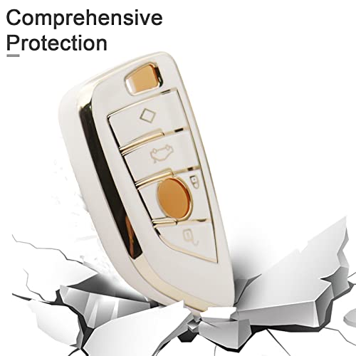 for BMW Key fob Cover, Soft Full Protection Key Case Shell for BMW 2 5 6 7 Series X1 X2 X3 X5 X6 X7 Premium Anti-dust Anti-Break Protection (White) - Image 6