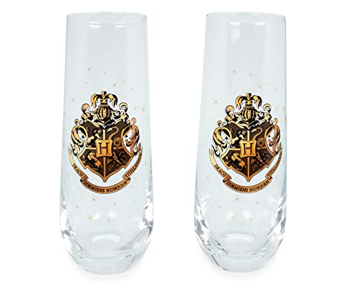 Hogwarts Stemless Champagne Flutes