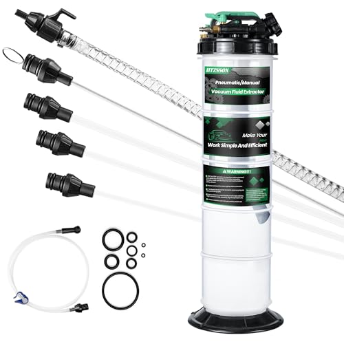 HTZSSON 9.5 L/2.5 Gallon Oil Extractor Pump Pneumatic/Manual, Fluid Extractor Oil Change Pump Extractor with 5 Tubes and A Brake Bleeding Hose for Automotive, Boats by HTZSSON - Used condition - US$85.49